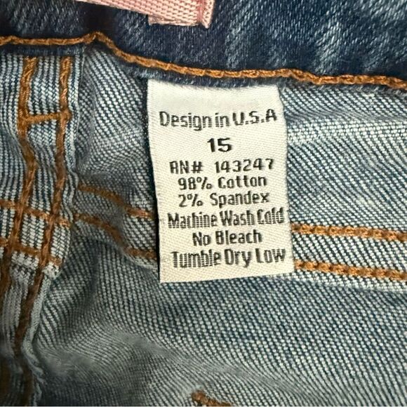 Crystal Rock Distressed Blue Skinny Jeans Women’s Size 15 Ripped Trendy Style - Picture 4 of 7